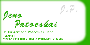 jeno patocskai business card