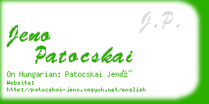 jeno patocskai business card